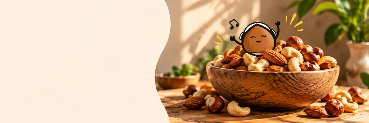 Nutzzi nuts in a wooden bowl